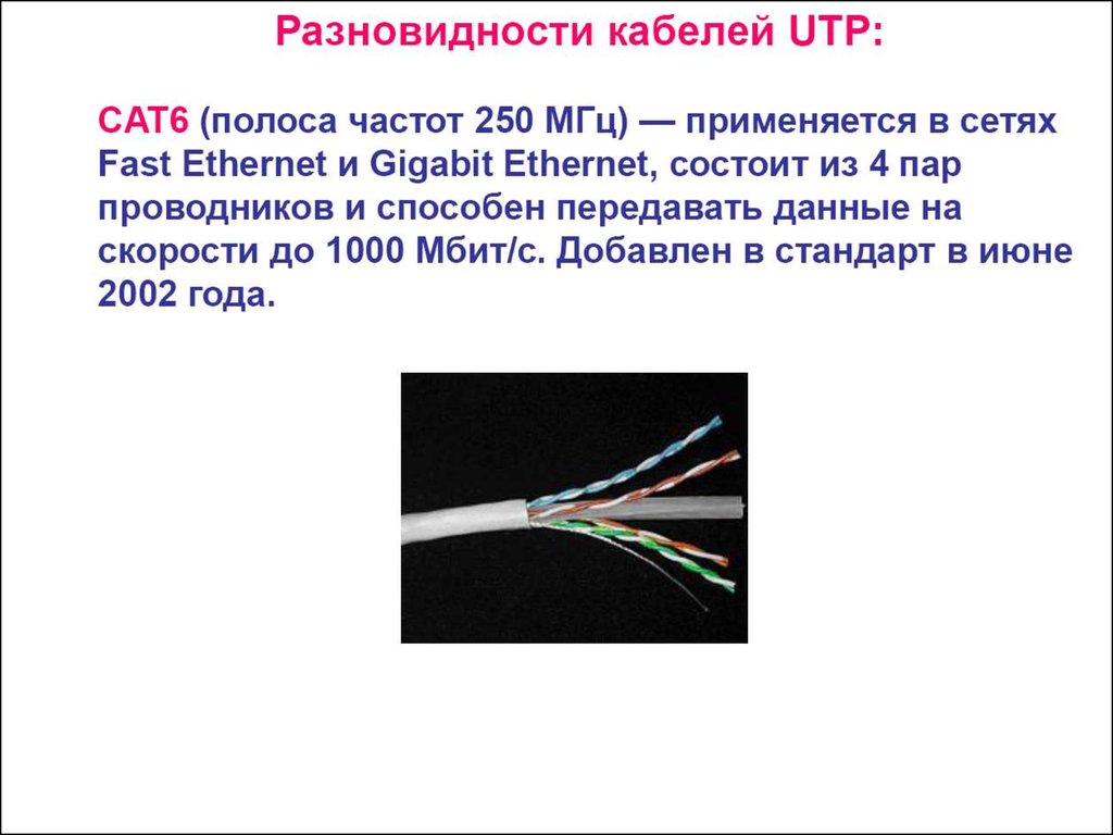 Сетевые кабели презентация