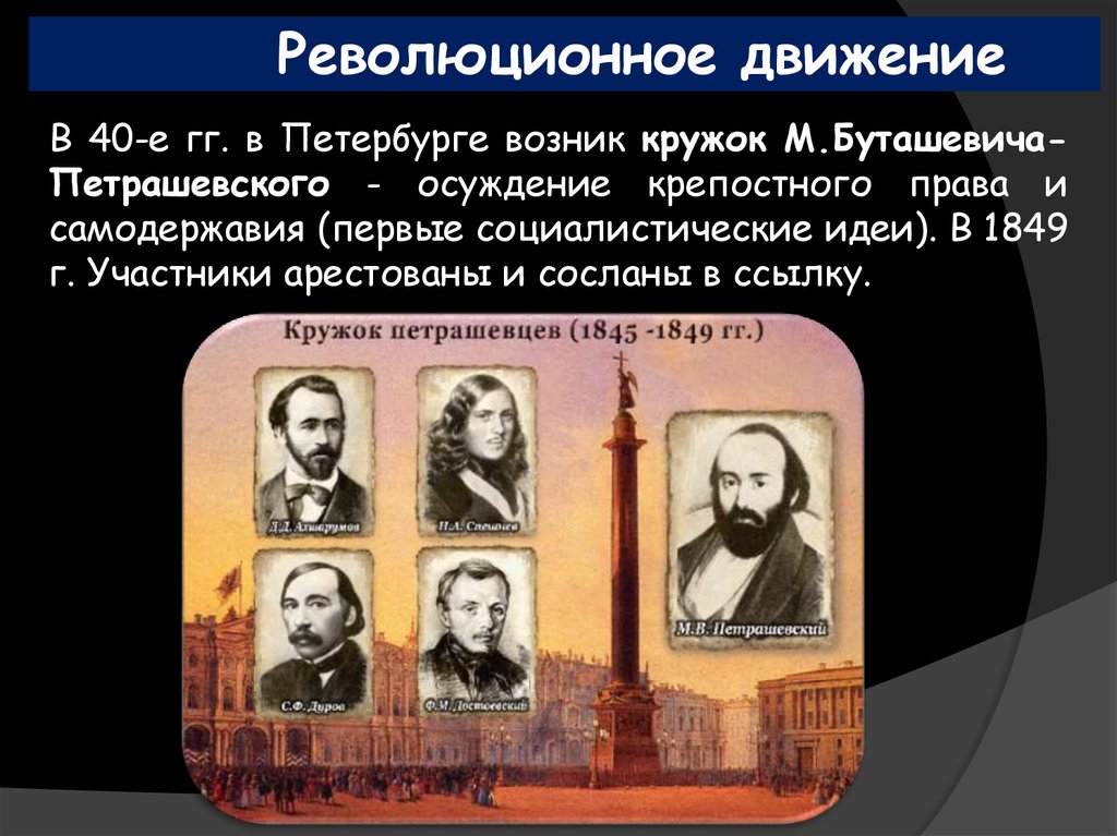 Крепостное самодержавие. Буташевич Петрашевский революционное движение год. Участники Петрашевского Кружка. Деятельность Кружка м.в. Буташевича-Петрашевского.. Представители революционного движения.