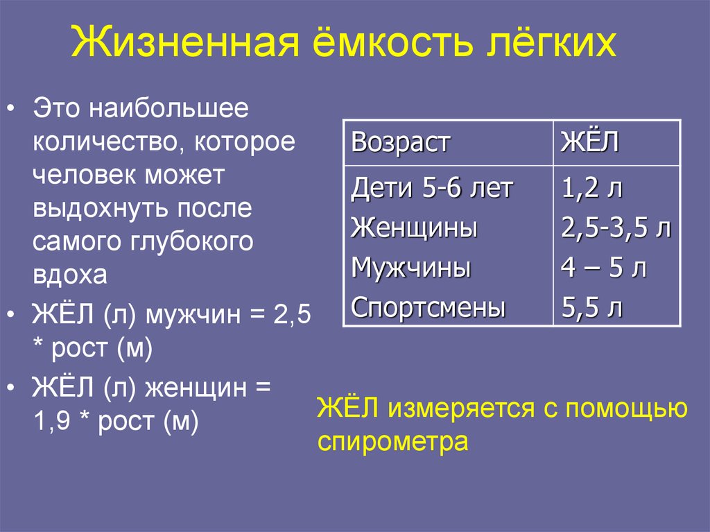 Показатели жизненной емкости. Жизненная емкость легких норма таблица. Жизненная ёмкость лёгких (жёл). Жизненный объем легких норма. Жизненная емкость легких больше нормы.