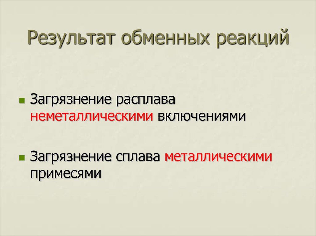 Результат обменных реакций