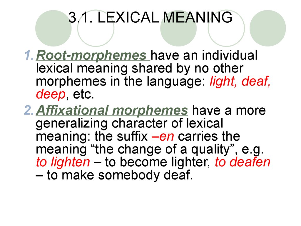 3.1. LEXICAL MEANING