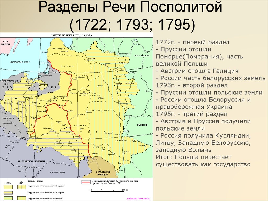 Карта речи посполитой в 18 веке