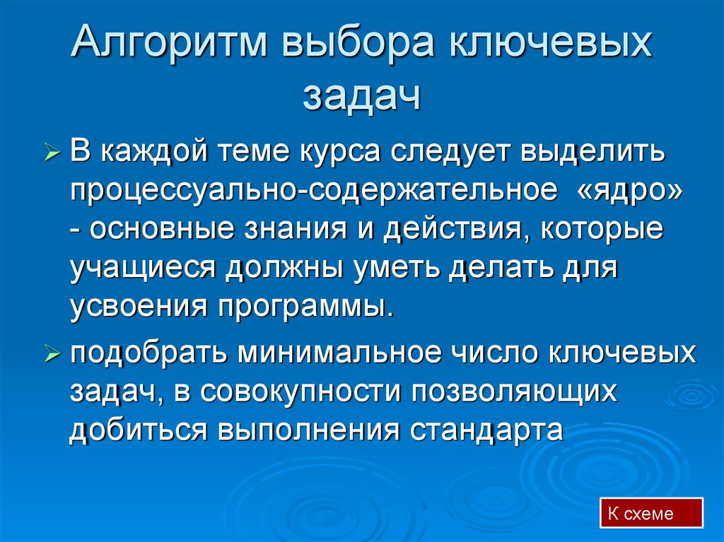 Выберите ключевое