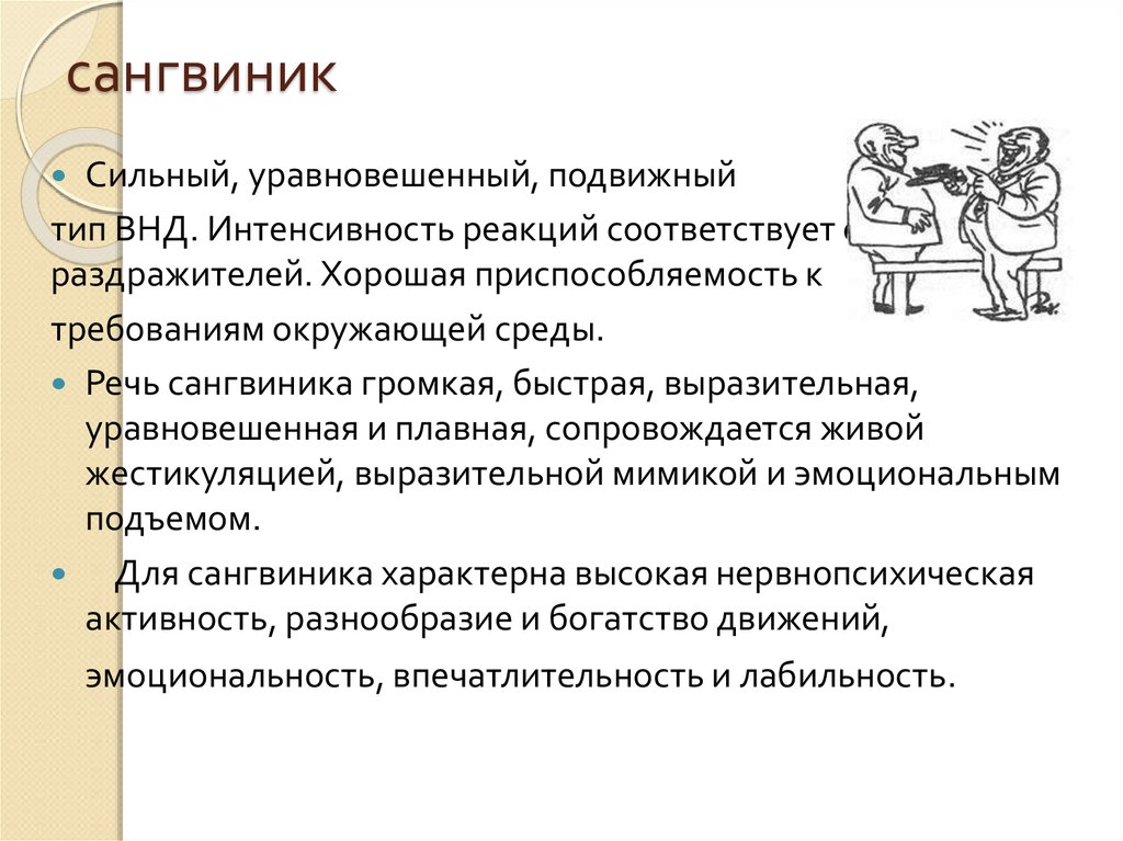 Подвижный тип. Речь сангвиника. Сильный уравновешенный подвижный Тип ВНД. Какая речь у сангвиника. Сангвиник сильный уравновешенный подвижный.