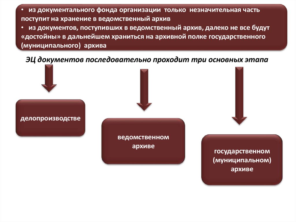 Проведение экспертизы ценности документов