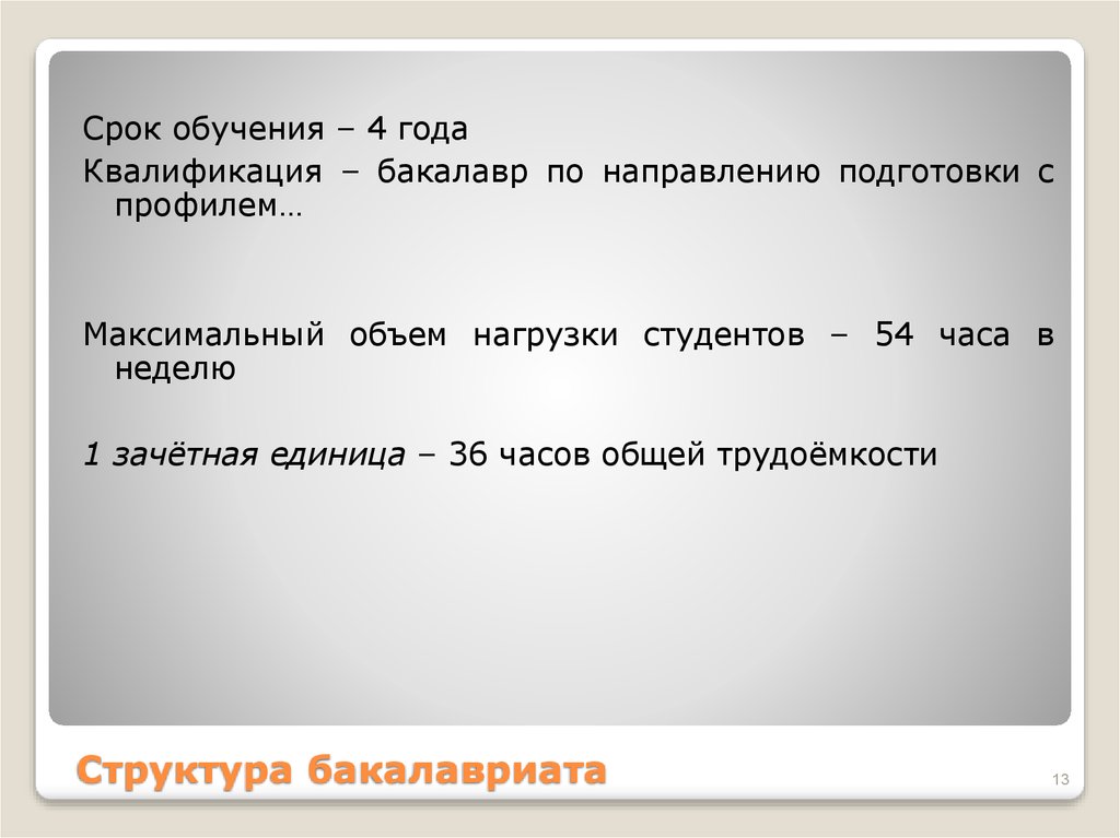 Структура бакалавриата