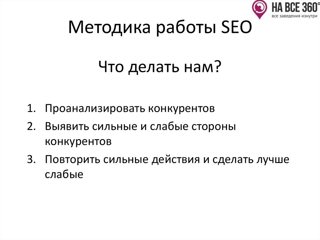 Методика работы SEO