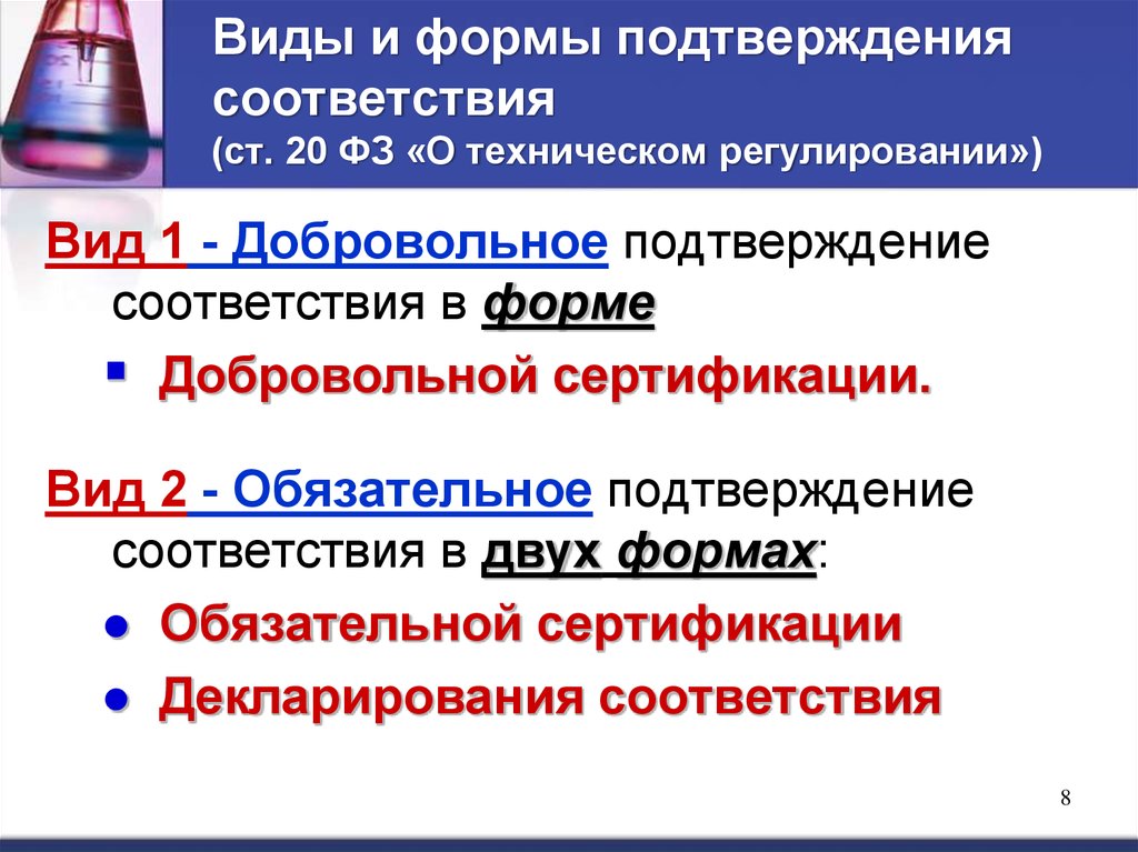 Уровни подтверждения соответствия