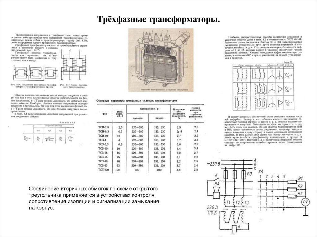 Трехфазные трансформаторы презентация