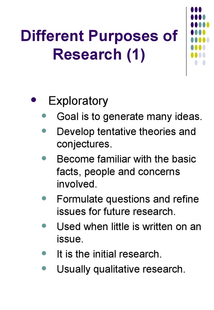 Different Purposes of Research (1)