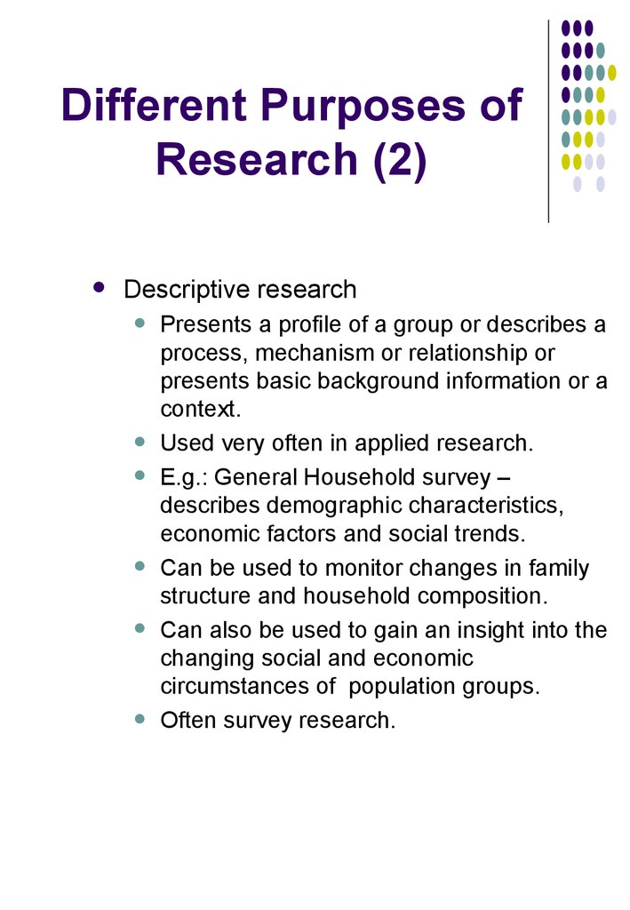 Different Purposes of Research (2)