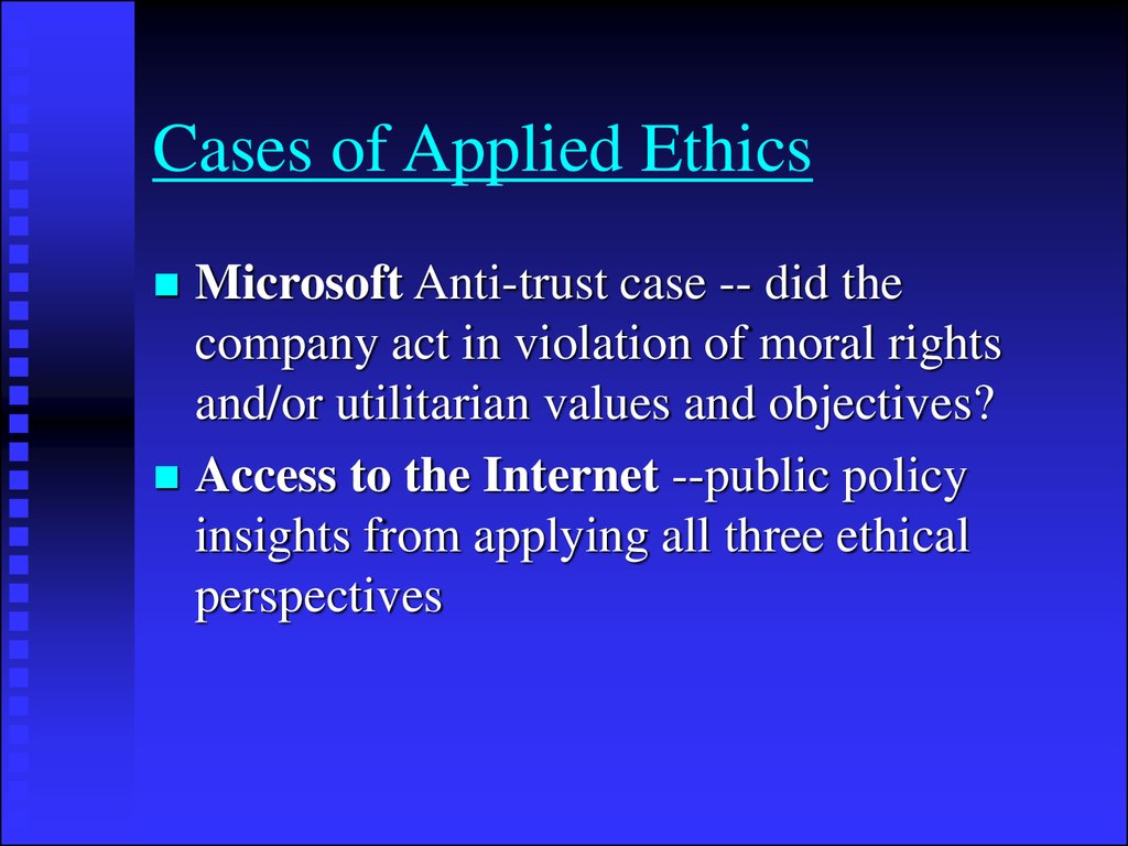 Cases of Applied Ethics