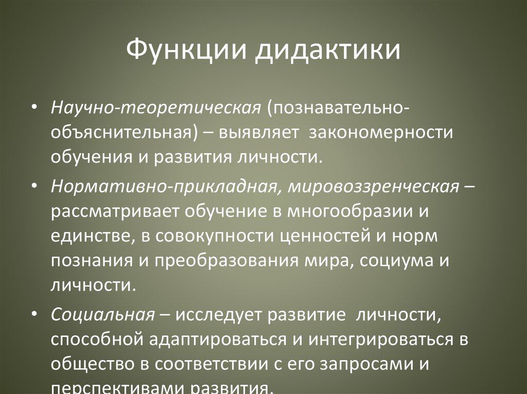 Какая функция дидактики связана с конструированием проекта