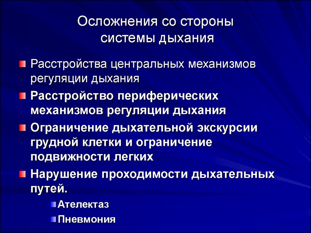 Нарушения после операции. Осложнения послеоперационный период со стороны дыхательной системы. Послеоперационные осложнения со стороны системы дыхания. Профилактика осложнений со стороны дыхательной системы. Осложнения в послеоперационном периоде со стороны органов дыхания.