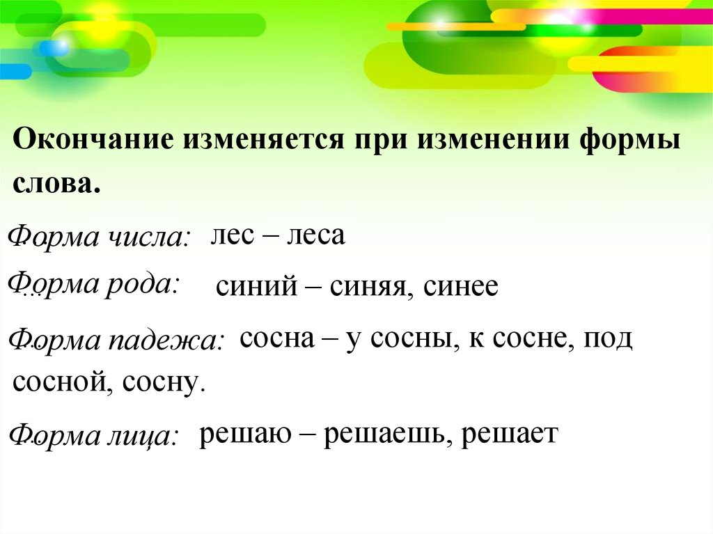 Формы слова выберите. Форма слова синий. Формы слова лес. Формы слова Лесной. При изменении формы слова.