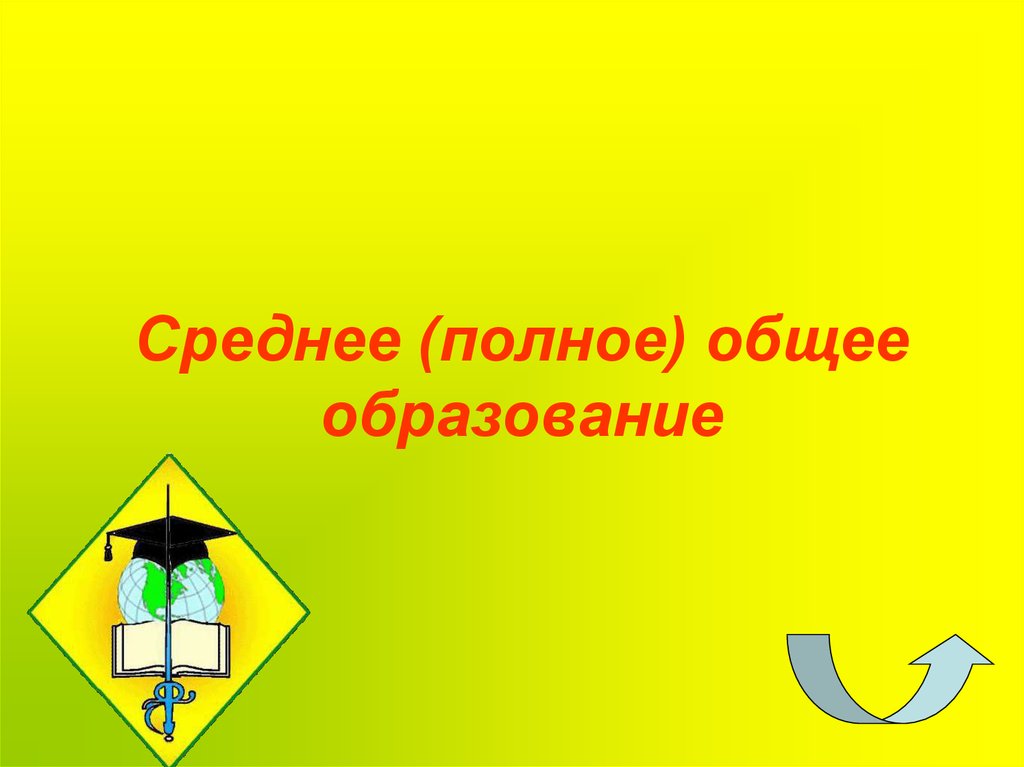 Среднее (полное) общее образование