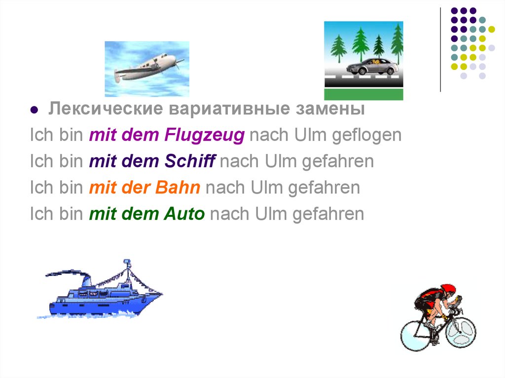 Ich mit. Man kann mit dem auto mit dem Bus mit dem Flugzeug und mit der Bahn Reisen таблица. Составь словосочетания 1 mit dem Flugzeug. 2. Wir sind mit dem Flugzeug nach Dresden geflogen . Это сложное прошедшее время.