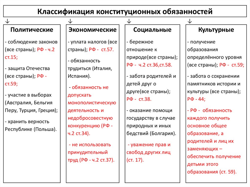 Составьте план ответа на вопрос каковы права и обязанности гражданина россии