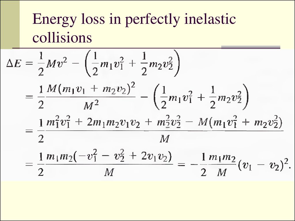 Formula inelastic collision 8.3 Elastic