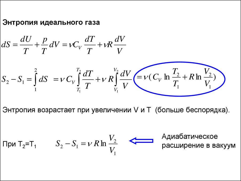 Свойства реальных газов. Энтропия смешения идеальных газов. Формулы процессов идеального газа. Адиабатический процесс формула. Дифференциальные уравнения термодинамики.