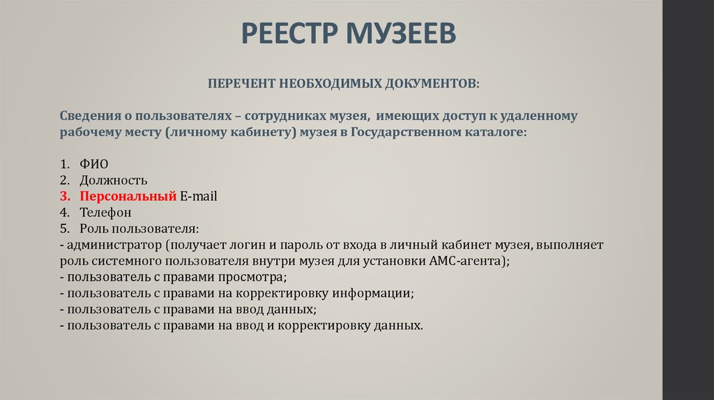 Реестр музеев