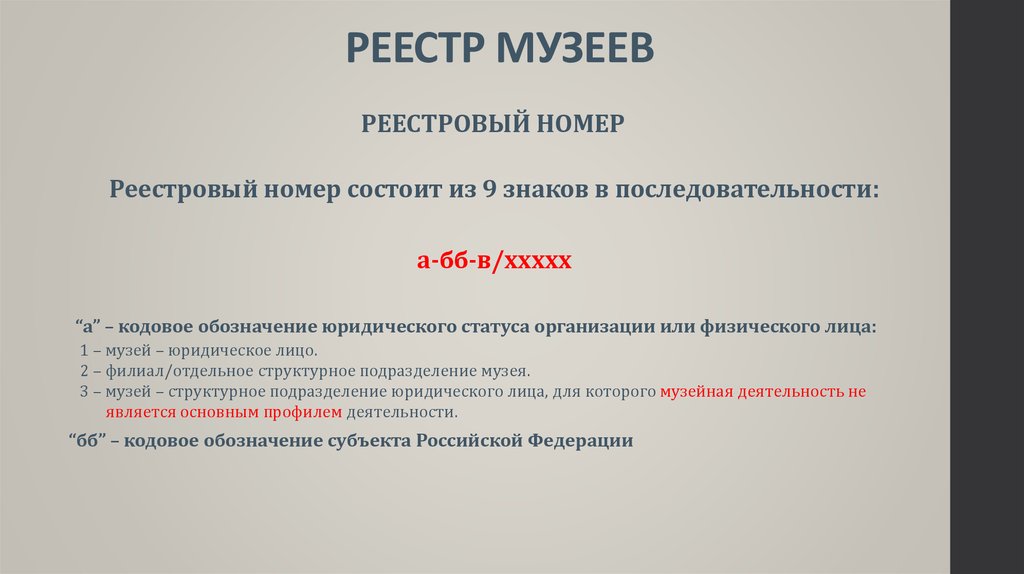РЕЕСТР МУЗЕЕВ
