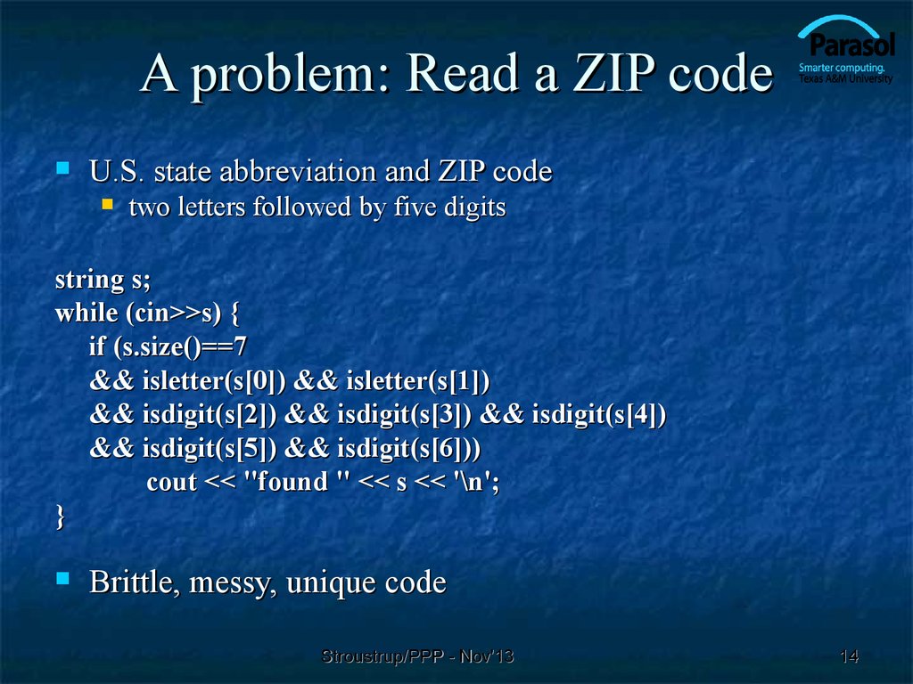 A problem: Read a ZIP code