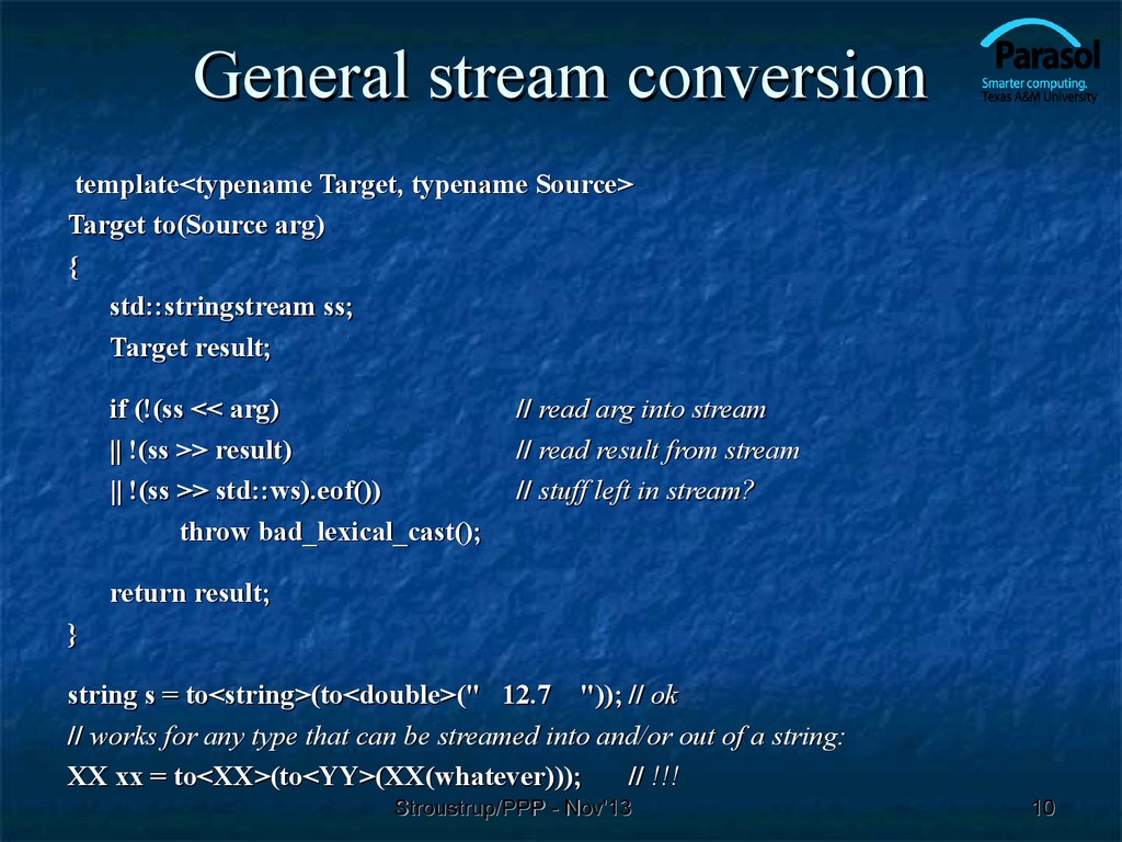 General stream conversion