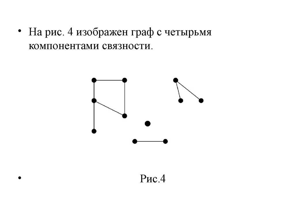 Количество графа. Число связанных компонентов графа. Связность и компоненты связности в графе. Связность компоненты связности графов. Граф с четырьмя компонентами связности.