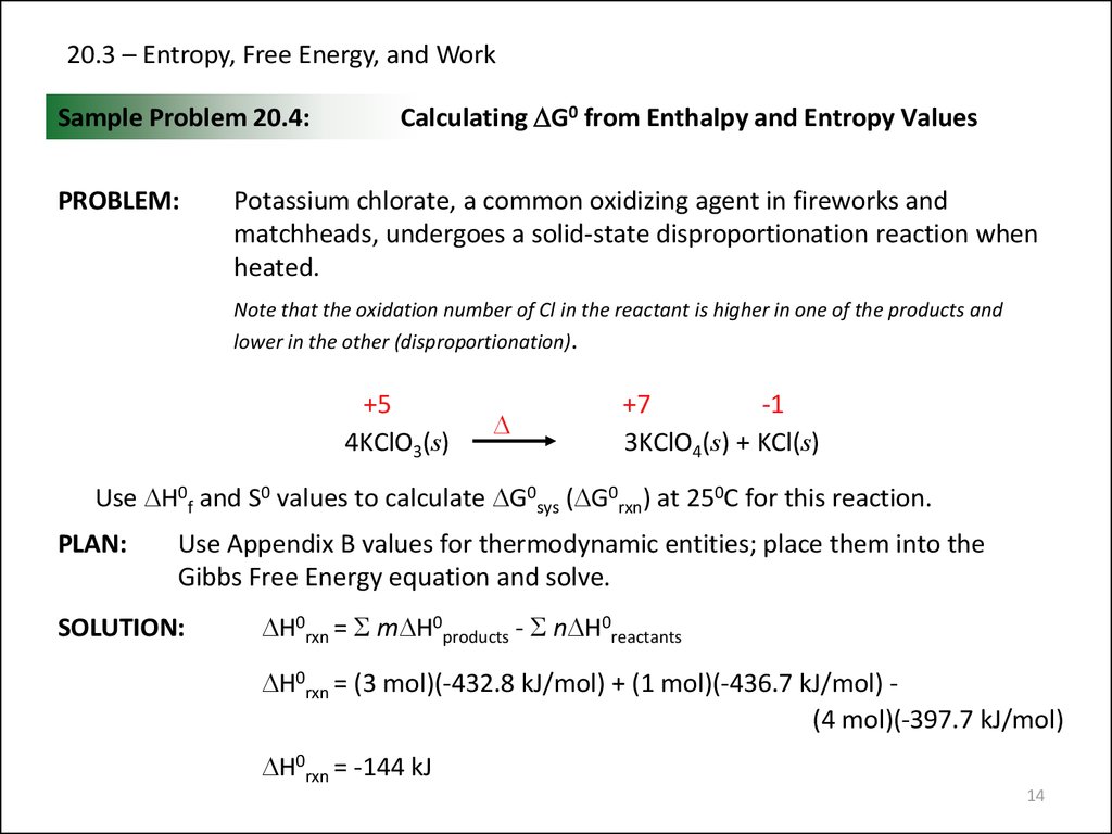 20.3 – Entropy, Free Energy, and Work