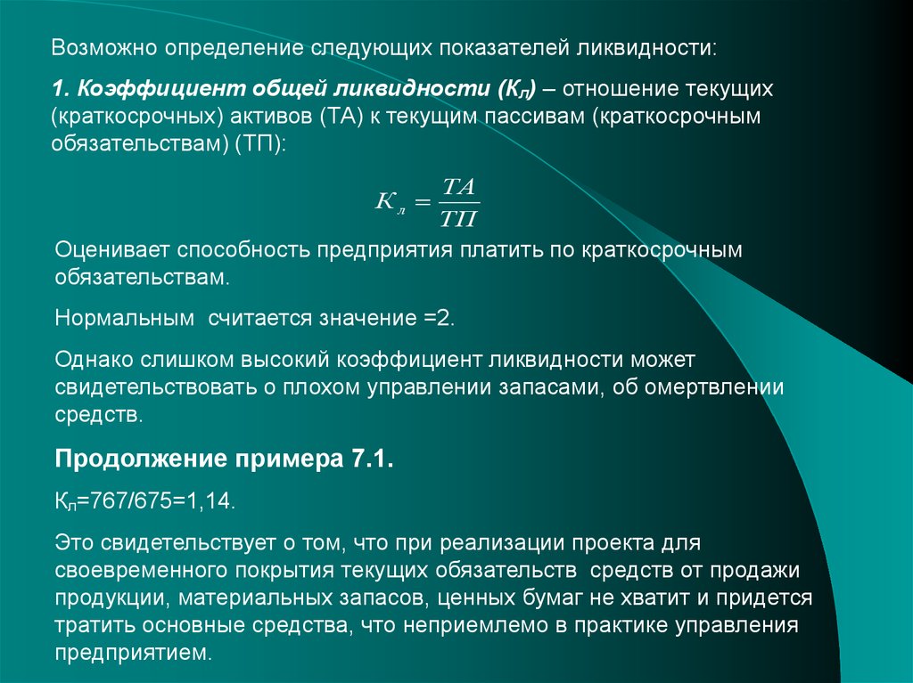 Финансовая устойчивость инвестиционного проекта