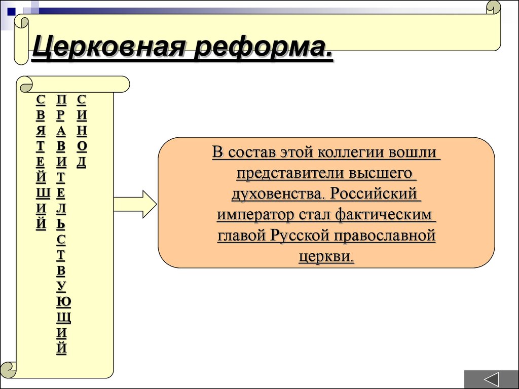 Религиозная реформа. Церковные реформы состав. Мероприятия религиозная реформа Петра 1. Церковная реформа Петра 1 состав.