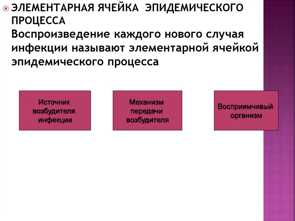 Эпидемическим процессом называют процесс. Элементарная ячейка эпидемического процесса. Элементарная ячейка эпид процесса. Этапы эпидемического процесса. Фазы эпидемического процесса.