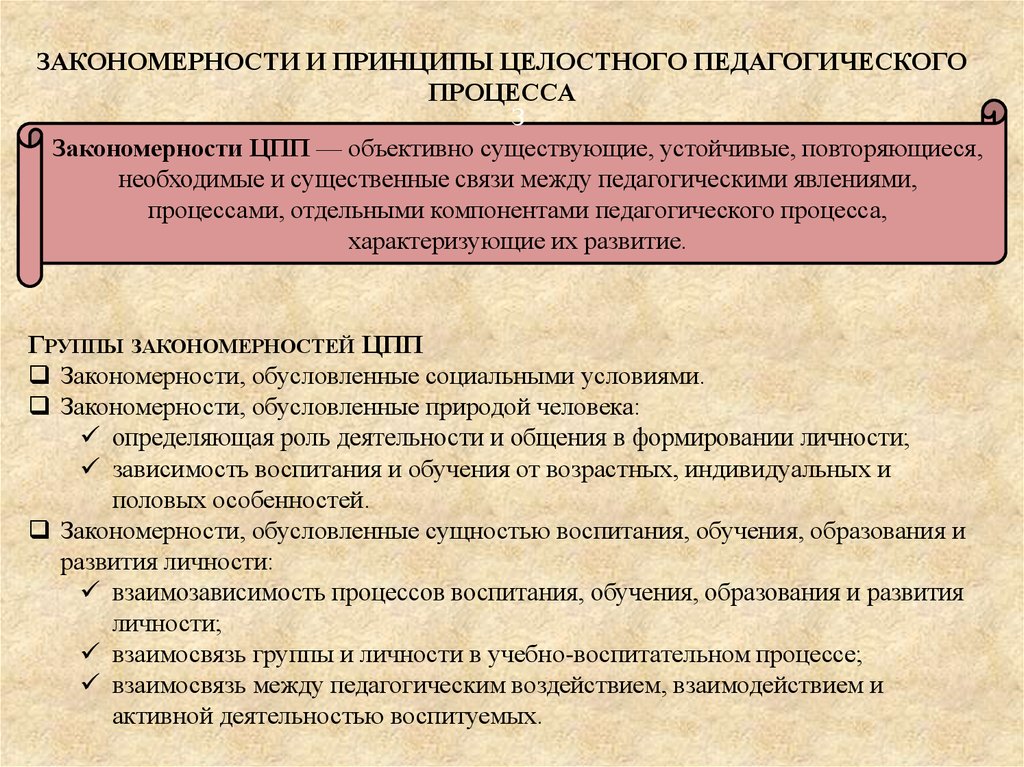 Закономерности и принципы педагогического процесса