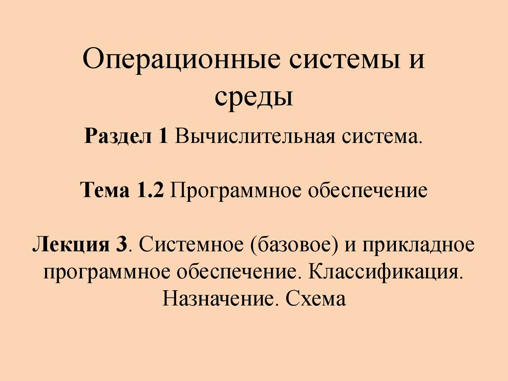 Вычислительная система. Системное и прикладное программное обеспечение.  Классификация. Назначение. Схема. (Тема 1.2.3) - презентация онлайн