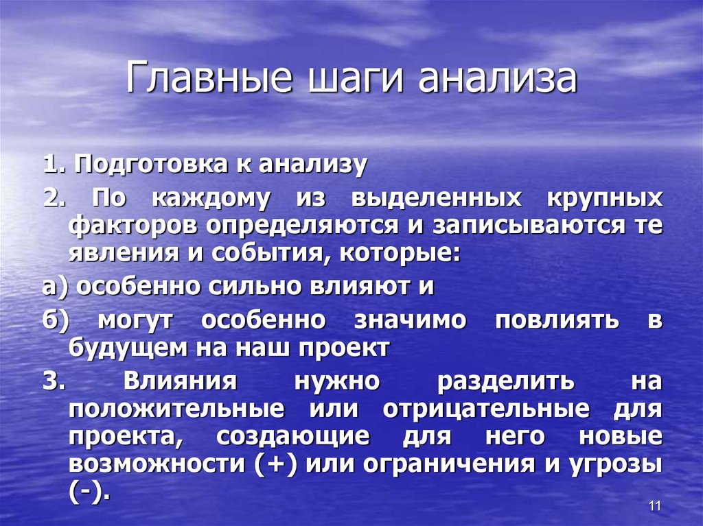 Фактор крупнейших. Шаги исследования. Анализ по шагам 1 2 3. Иншага анализ.