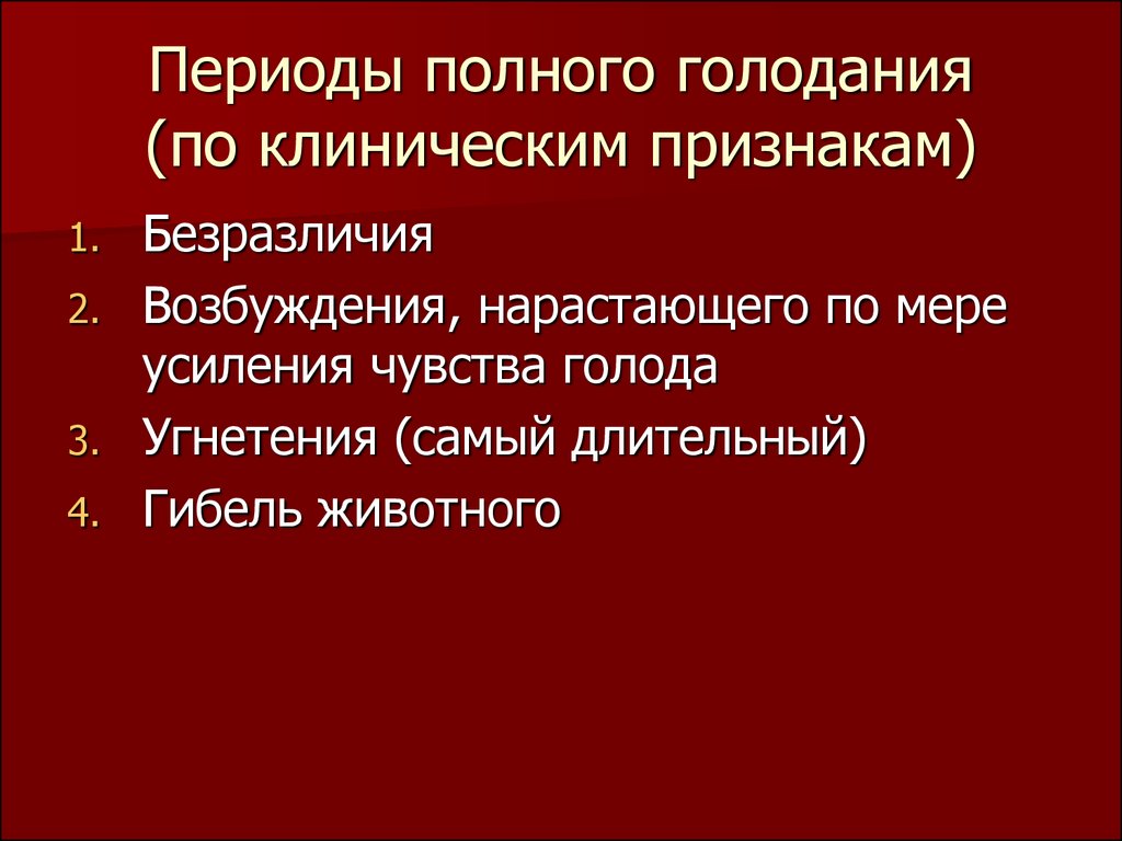 Презентация голодание патология