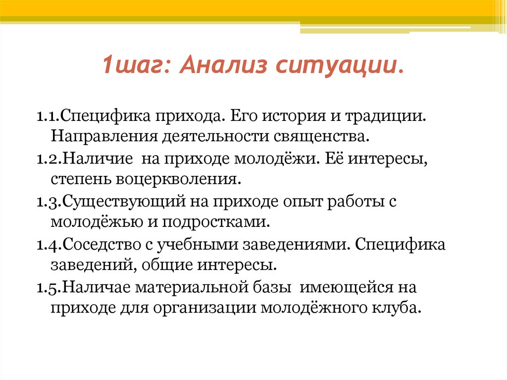 Приход ел. Особенности православного молодежного проекта.