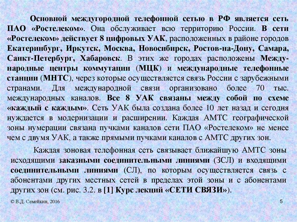 Междугородняя телефонная связь презентация