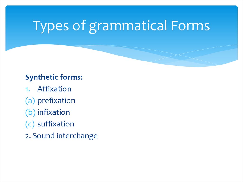 Types Of Grammatical Forms