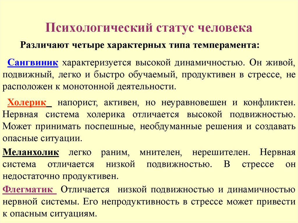 Характерны виды. Психические состояния личности. Психологические статусы. Психологический статус пациента. Социально-психологический статус.