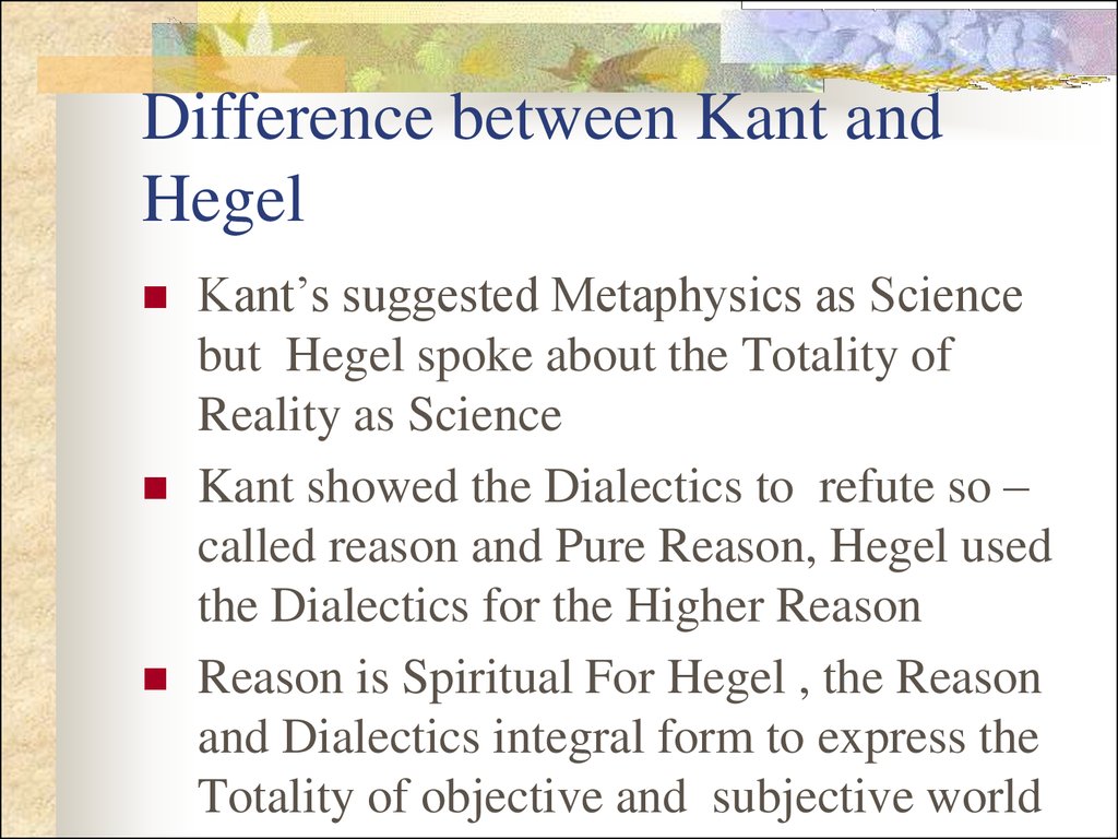 Difference in Metaphysics Between Aristotle and Kant