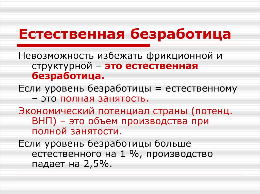 Безработица типы уровень безработицы