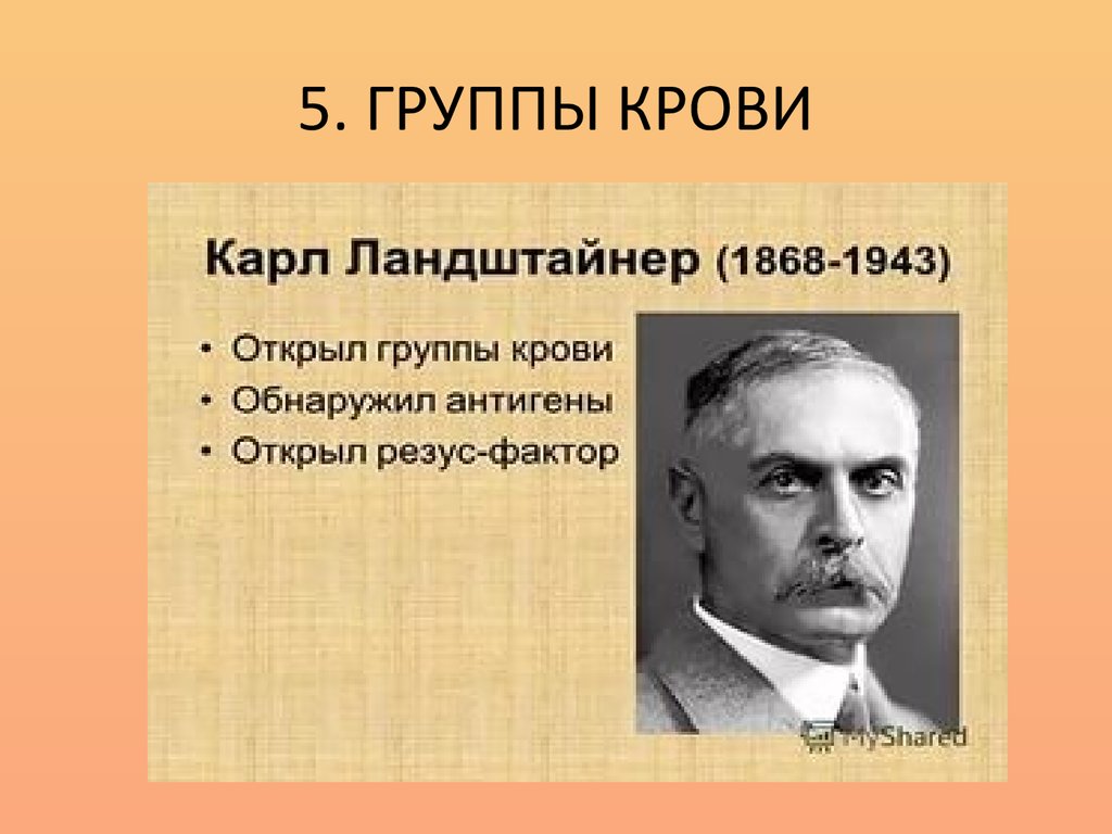 Карл ландштейнер открытие групп крови презентация