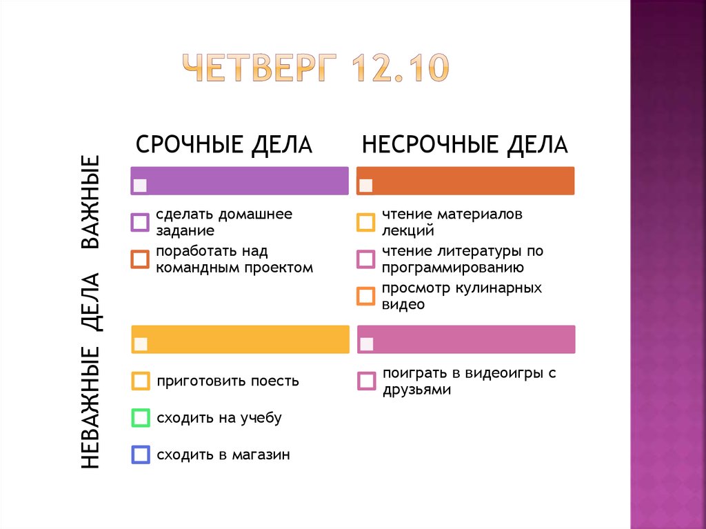 ЧЕТВЕРГ 12.10