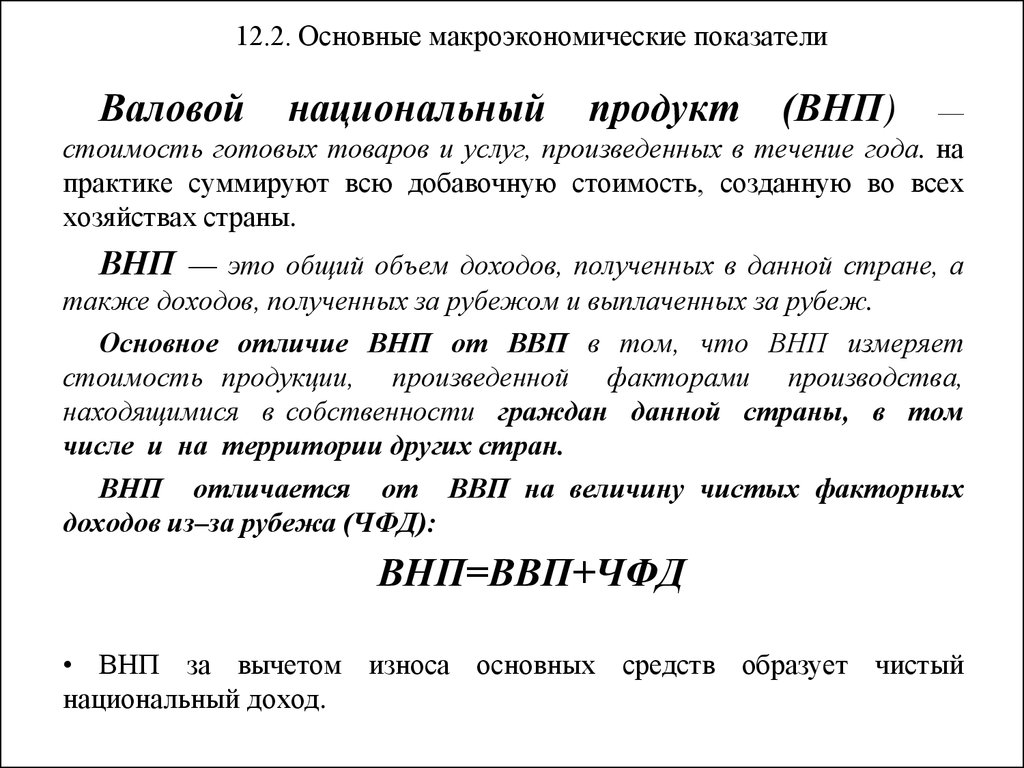 Чистый национальный продукт внп. ВВП ВНП национальный доход. ВНП ВВП ЧФД. ВНП ВВП ЧНП И национальный доход. Национальный доход и ВВП разница.