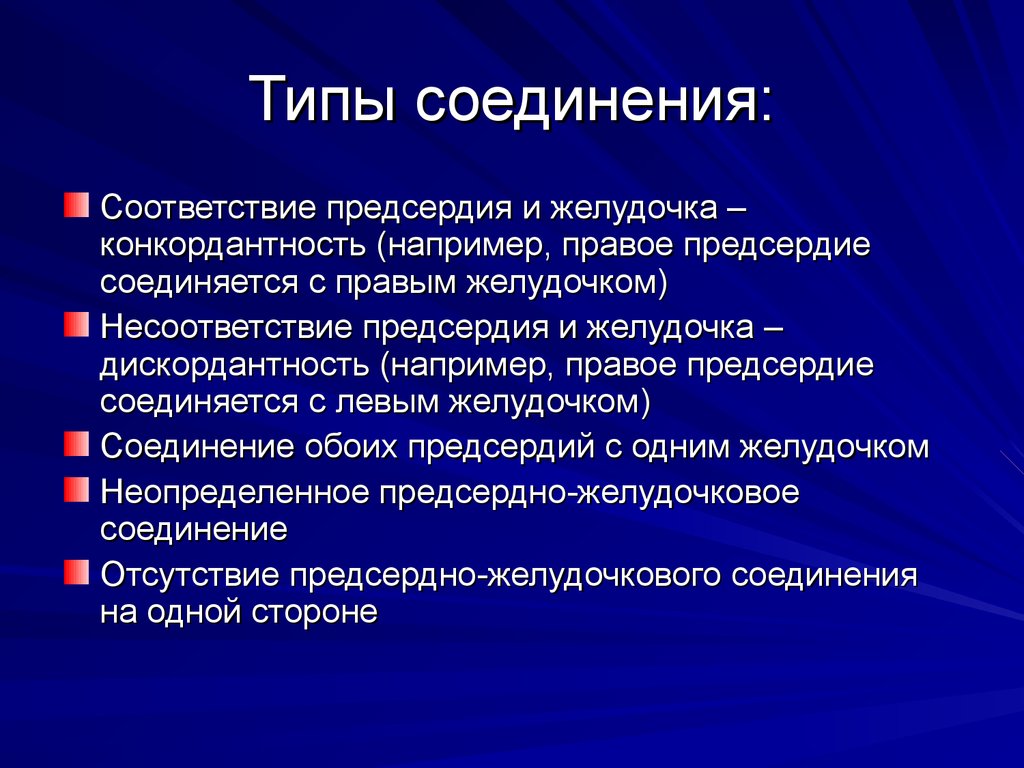 Типы соединения: