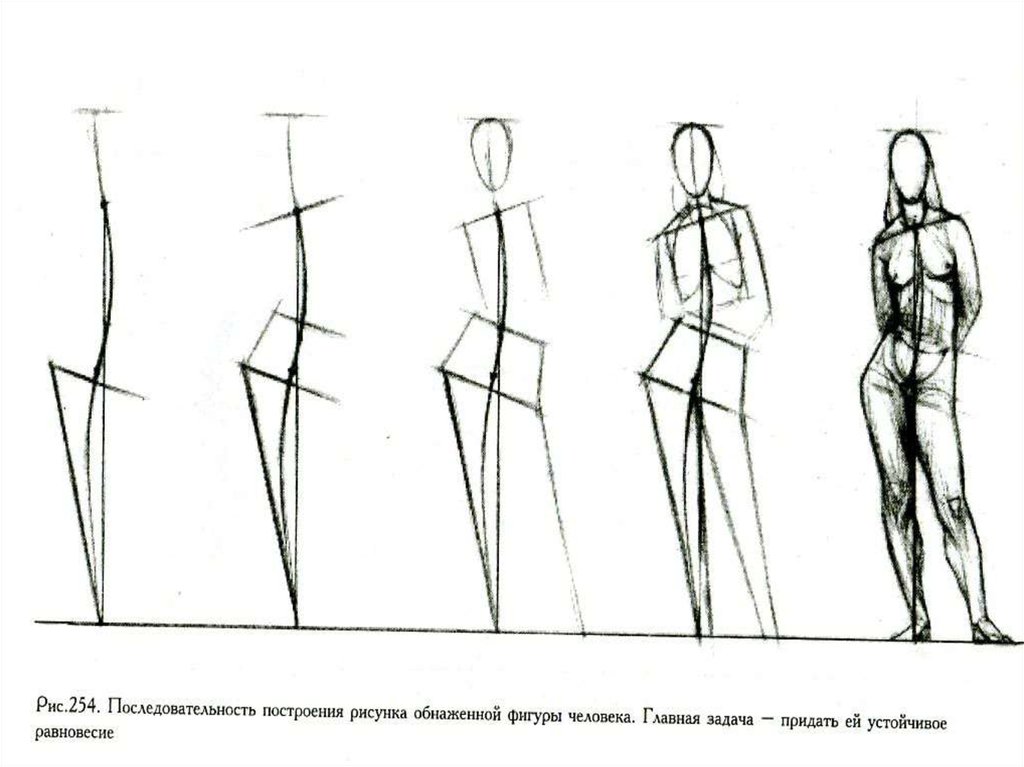 Схема рисования фигуры человека