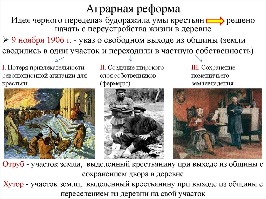 Реформы п а столыпина замысел и результаты презентация 9 класс история