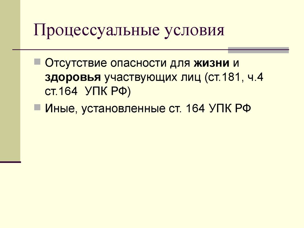 Ст 164. Процессуальные условия.